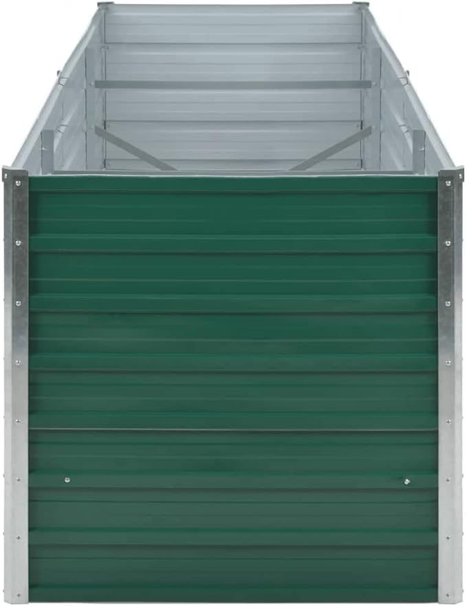 Garden Raised BedRectangular Garden PlanterPlant Elevated Garden Box Gardening PotsPlantersfor Backyard Patio Balcony Garden Galvanized Steel 94.5x31.5x31.3 Green