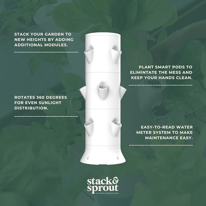 The Stack &amp Sprout Vertical Gardening System - Vertical Urban Gardening for Condo Patios and Balconies