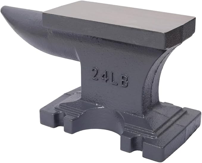 Cast Iron Anvil Single Horn Anvil with 6.8 x 3.3 Inch Countertop and Stable Base Luxebough High Hardness Blacksmith for Bending Shaping Forging Premium Rugged Design (24LB)