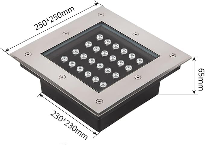 Ground LED Landscape Lights - Outdoor Buried Lights Square Embedded Led Spot Lights 85-265V Ground Lighting Light IP67 Waterproof Decorate Light for OutdoorBlue-24w