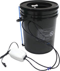 5-Gallon DWC Hydroponic Growing System for Indoor Plants Black PP Cylindrical Deep Water Culture Garden Kit with Recirculating Drip Irrigation Air Pump Air Stone &amp Floor-Standing Design