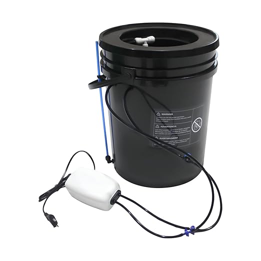 2 in 1 Deep Water Culture Kit with Air Pump Soilless Planting System Hydroponic Grow System Kit Feed Circulation Drip Irrigation 5-Gallon Deep Water Culture for Indoor&ampOutdoor