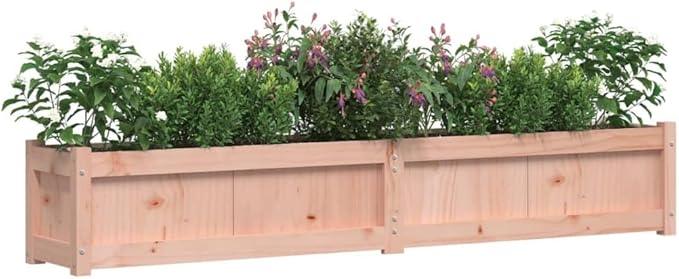 Garden Planters Boxes - Solid Wood Planter Box Flower Beds Outdoor Planter Gardening Planting Trough - 2 pcs Douglas for Vegetables Herbs