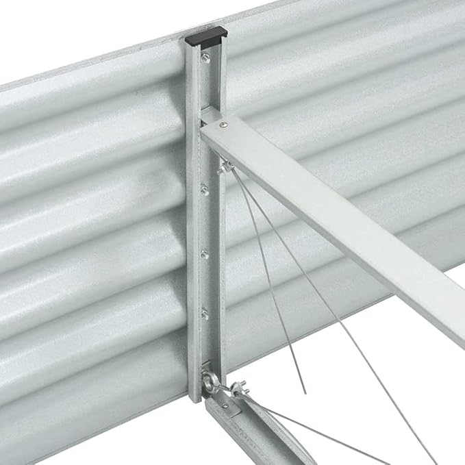 Powder-Coated Garden Raised Bed Metal Planter Box for Vegetables Flowers Herbs Silver Galvanized Steel Large Durable-590