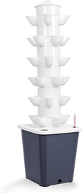 Hydroponic Growing System Kit Hydroponic Growing Tower with 10L Tank Fruits Vegetables Vertical Planter Tower Kit 6 Layers 30 Plants Indoor Hydroponics Growing System Black