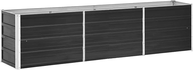 Garden Raised Bed Galvanized Steel 94.5x15.7x17.7 Anthracite SE100304