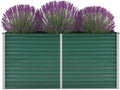 Garden Raised BedBackyard Patio Planter Boxes Raised BedsMetal Raised Garden Beds Suitable for Growing Flowers Porch and Fruits Galvanized Steel 63X15.7X31.3 Green