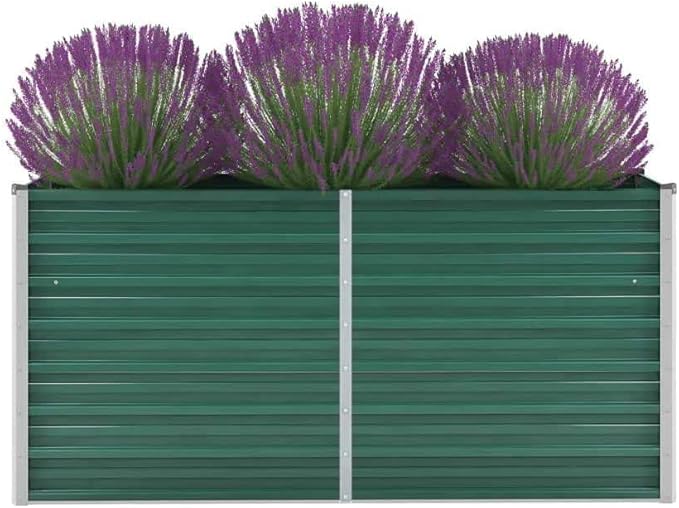 Garden Raised BedBackyard Patio Planter Boxes Raised BedsMetal Raised Garden Beds Suitable for Growing Flowers Porch and Fruits Galvanized Steel 63X15.7X31.3 Green