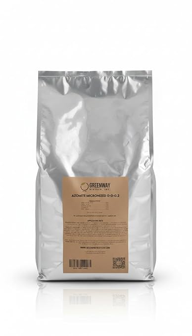 Greenway Biotech Inc. Azomite Rock Dust Volcanic Ash Organic Fertilizer with Micronutrient &amp Trace Minerals- Natural Mineral Soluble Plant Fertilizers for Enhances &amp Increases Crop Yield (25