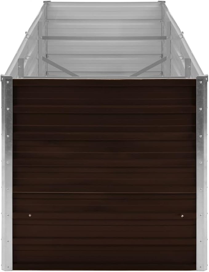 Rectangular Raised Garden Bed Brown Galvanized Steel Planter for Outdoor Plants 94.5 x 31.5 x 30.3 in Large Metal Raised Beds for Gardening Weather Resistant