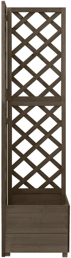 Corner Trellis Planter GrayFir Plant Raised Bed Box for Outdoor Climbing Plantation Patio Balcony Decor 15.7x15.7x59 Solid Fir Wood