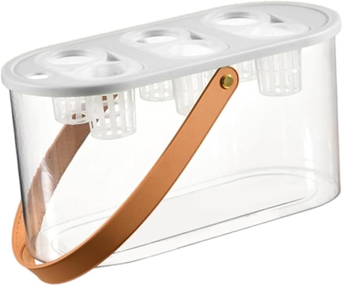 MYCENSE Hydroponics Grower Box Hydroponics Tool with 6 Holes Hydroponic System Growing Box Indoor Tabletop Mini Aquarium for Indoor White