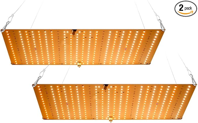 2 Packs 1000W LED Grow Lamps White Light Full Spectrum 360 LEDs Cultivation Lights with Independent Veg/Bloom Channels Dimmable Sun Simulation Lights for Hydroponic Systems with Hanging Hooks US Plug
