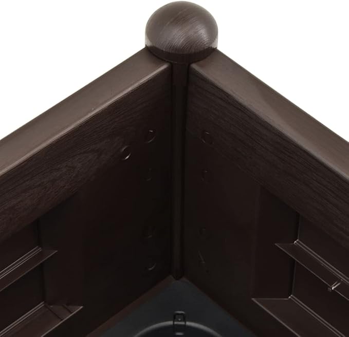 Garden Raised Bed PP Mocha 39.4”x16.9”x13.8” fWeight-14 lbs