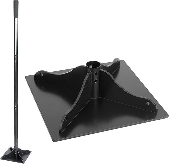 Heavy-Duty Steel Tamper 8x8 Inch Laborsaving Ergonomic Hand Soil Tamper Garden Landscaping Tool for Ground &amp Gravel Leveling Dirt Compactor 48 Inches Total