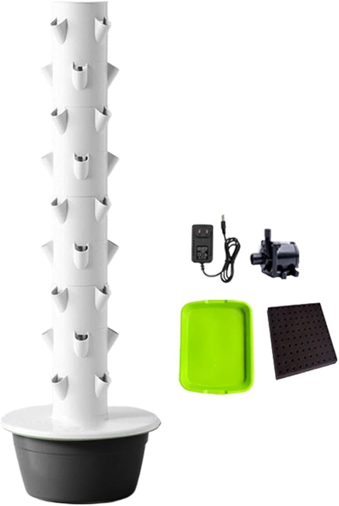 Hydroponics Growing System Kit Hydroponic Tower Planting Tools with Pump High Yield Vertical Garden Planter for Vegetables Black L