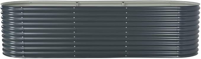 SKM Garden Raised Bed 126x31.5x31.9 Galvanized Steel Gray-55221026