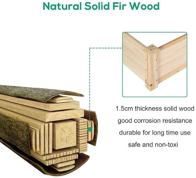 Raised Garden Bed Wooden Planter Box 2 Separate Planting Space