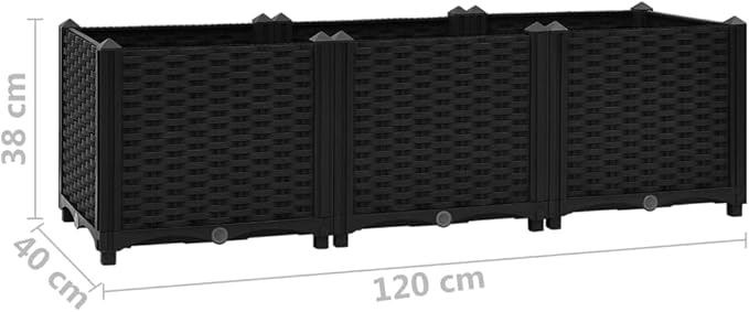 Raised BedElevated Planter BoxRaised PlanterGarden BoxPlanter Boxfor Vegetables Fruits Flowers Herbs 47.2x15.7x15 Polypropylene