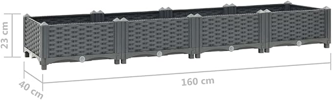 Raised BedsPlanters for Growing Fresh HerbsVegetablesFlowersSucculents and Other Plants | Ideal for Outdoor PatiosDecksBalconies 63x15.7x9.1 Polypropylene