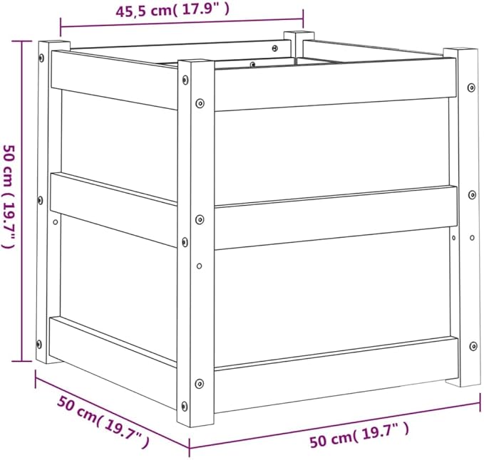 Solid Pine Wood Garden Planter Raised Bed for Flowers Vegetables Herbs White Painted Balcony Patio Fencing Garden Walls