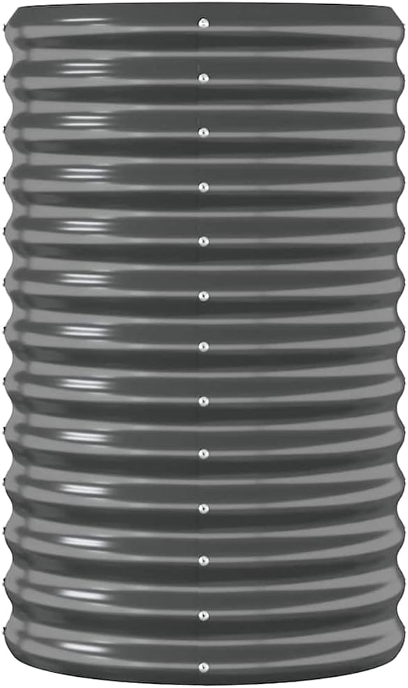 Large Garden Raised Bed Anthracite Powder-Coated Steel 102.4x102.4x26.8 in Durable Outdoor Planter for Vegetables Flowers Gardening
