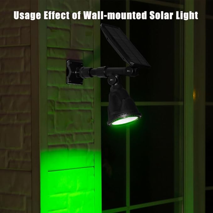 Solar Spot Lights Outdoor 2pack IP65 Waterproof18 LEDs Landscape Lighting with Warm White + RGB Color Changing for Garden Yard Backyard Driveway Pathway