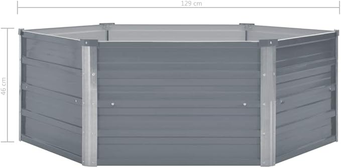 Garden Planter Raised Bed Galvanized Steel Patio Flower Plant Vegetable Bed with Open Bottom Lawn Backyard Outdoor Patio DIY Decor Gray 50.8x50.8x18.1