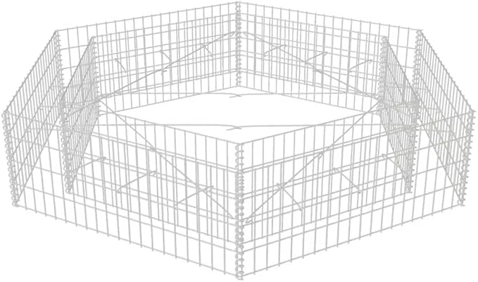 Hexagonal Gabion Raised Bed Outdoor Metal Raised Garden Bed Gabion Basket Post/Planter Raised Vegetable Bed Galvanised Steel Gabion Planter 78.7x68.1x15.7-246