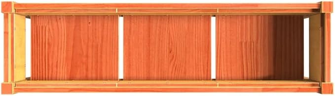 Garden Planter Wax Brown Solid Pine Wood 43.3 Outdoor Rectangular Raised Bed for Flowers Herbs Patio Balcony