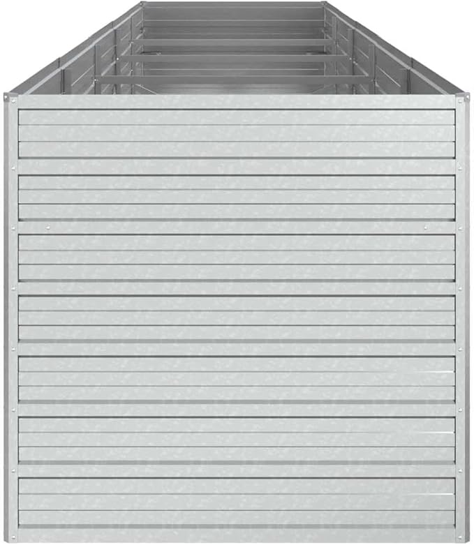 Galvanized Steel Raised Garden Bed 157.5x31.5x30.3 Inch Large Rectangular Outdoor Planter for Vegetables Herbs Flowers Silver Finish