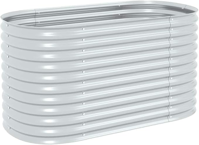Raised Garden Bed 63 x 31.5 x 31.9 Galvanized Steel Silver Planter for Outdoor Flower &amp Vegetable Garden Raised Beds Elevated Garden Boxes