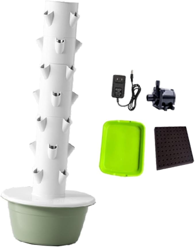 Hydroponics Growing System Kit Hydroponic Tower Germinating Container Vertical Planter Plant Germination Kit for Peppers Green M