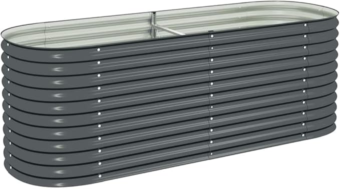 Garden Raised Bed 94.5x31.5x31.9 Galvanized Steel Large Metal Planter Box for Outdoor Flower Vegetable Herb Planting &amp Gardening
