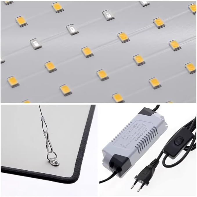 LED Grow Light Panel 1200W Lamp for Indoor Plants Dimmable Plant Grow Light Full Spectrum for 3x3ft Coverage Grow Tent Greenhouse Veg and Bloom Seedlings Hydroponics