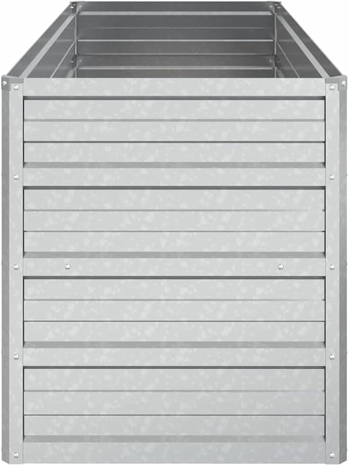 Rectangular Metal Garden Raised Bed Silver Galvanized Steel 39.4x15.7x17.7 Inch Outdoor Planter for Vegetables Flowers Herbs Patio Balcony