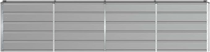 Outdoor Metal Raised Garden Bed Steel Planter Box for Gardening Vegetables Fruits Flowers Easy Assembly 125.98 x 15.75 x 29.53 in Light Gray -604