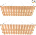 2Pack 250W LED Plant Grow Light Full Spectrum Indoor Seedings Cultivation Lights AC100-277V Hydroponic Planting Panel Lights UV/IR Greenhouse Tent Succulent Vegs Potting Moss Filling Lights US Plug