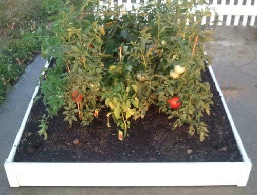 4 x 4 Stack-able White Vinyl Raised Garden Bed