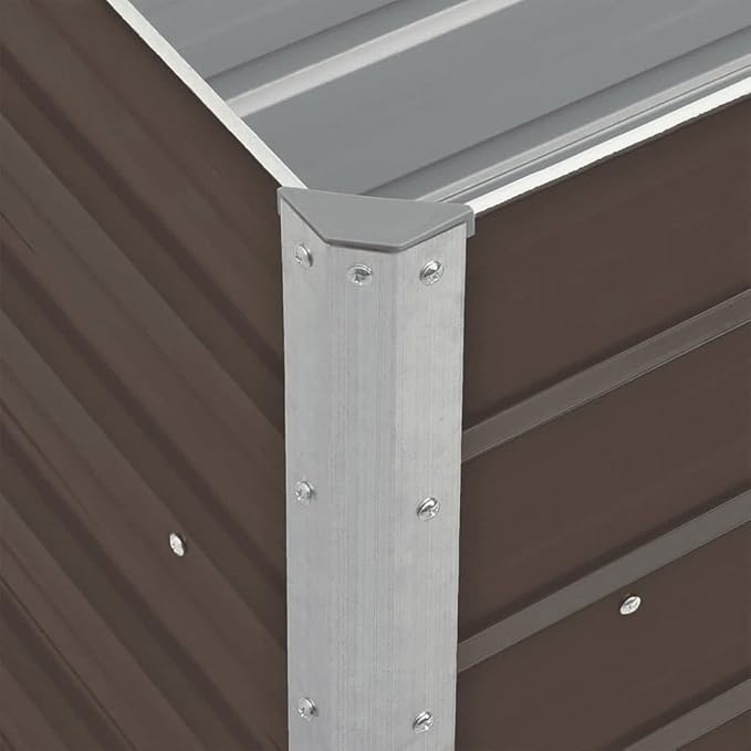 SKM Garden Raised Bed Galvanized Steel 94.5x15.7x30.3 Brown (14.23 KG/31.306 LBS)