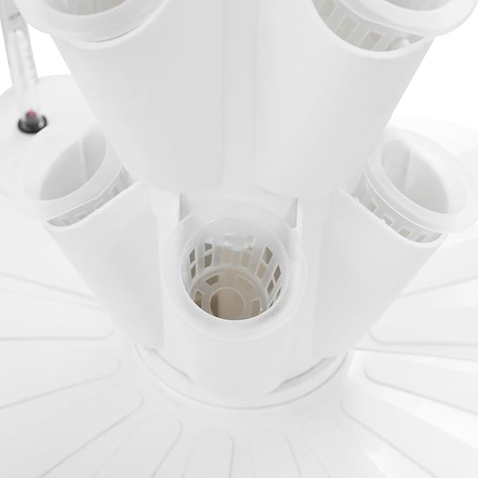 8-Layer Hydroponic Growing Tower with 40 Plant Sites &amp 4 Adjustable LED Grow Lights High-Efficiency Water Cycle System for Home School or Lab Use (White)