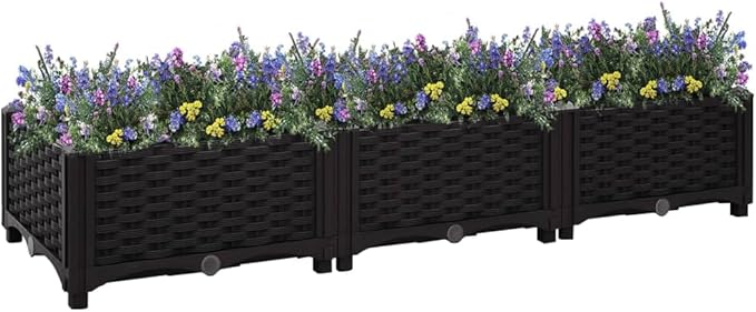 Cultivation RoomPatio Garden Home DecorVegetable planters for Porch PatioDurable and Long-LastingRaised Bed 47.2x15.7x9.1 Polypropylene