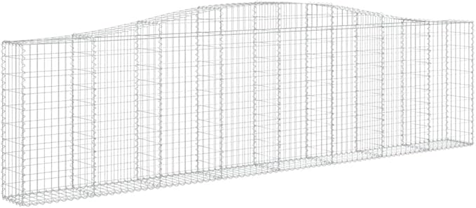 Crescent Gabion Basket Set of 2 Large 157.5x157.5x47.2 in Galvanized Iron Planter Box Outdoor Industrial Raised Garden Bed for Patio Yard Landscaping