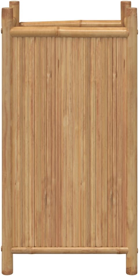 vidaXL ic Bamboo Planter Box 15.7X15.7X31.5 in Durable Garden Pot with Ornamental Inlays | Ideal for Indoor Outdoor Use Versatile Flowers Vegetables Herbs Planters Raised Bed Flower Stand Plant