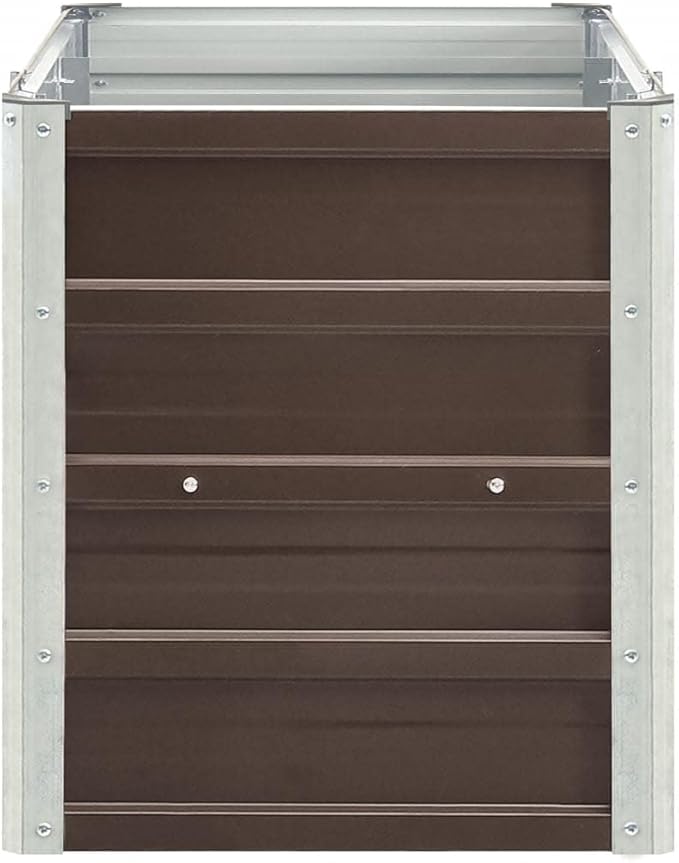 YAFF Garden Raised Bed Galvanized Steel 94.5x15.7x17.7 Brown