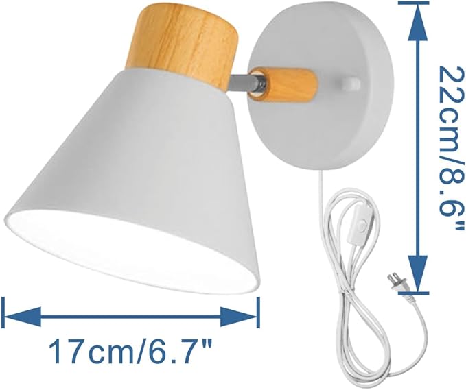 Hook Type Wall Mounted Plant Light Full Spectrum 4500K 10W Adjusted Angle &amp Light Beam Range 15°-60° Modern White Metal Wood Wall Lamps for Indoor Growing Plants Flowers 2 Pack