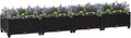 63x15.7x9.1 Raised Garden Bed Black Polypropylene Planter Box for Outdoor Plants Modern Rectangle Herb Tomato Flower Trough Patio &amp Yard Use
