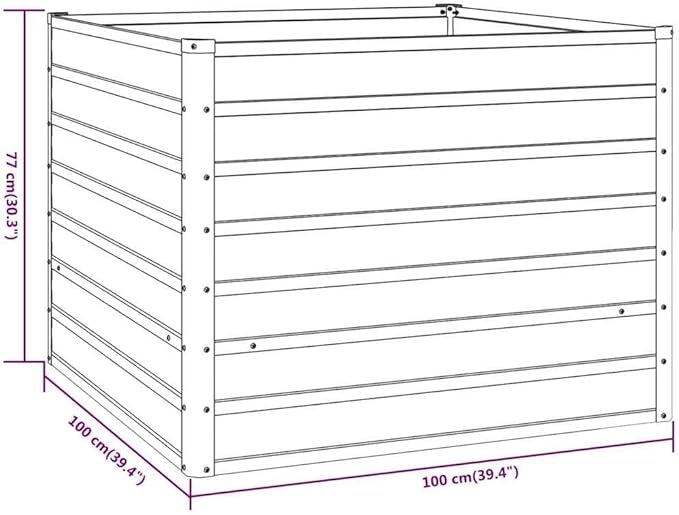 Large Garden Raised Bed Rusty Corten Steel Planter Box for Outdoor Plants 39.4x39.4x30.3 inch Square Weathering Steel Garden Bed