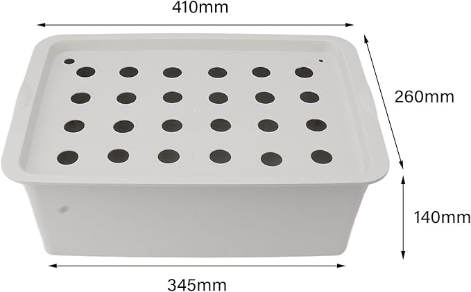 24 Holes Gray Hydroponic System Growing Box with Timer Oxygen Pump Hydroponic System Planter Box for Flowers Vegetables Plants (US Plug 110V)