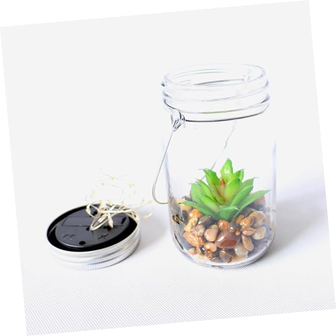 Happyyami Solar Lights Decorative Outdoor Hanging Plant Bottle Lamp Wide Mouth Jar Energy Efficient Led Lights